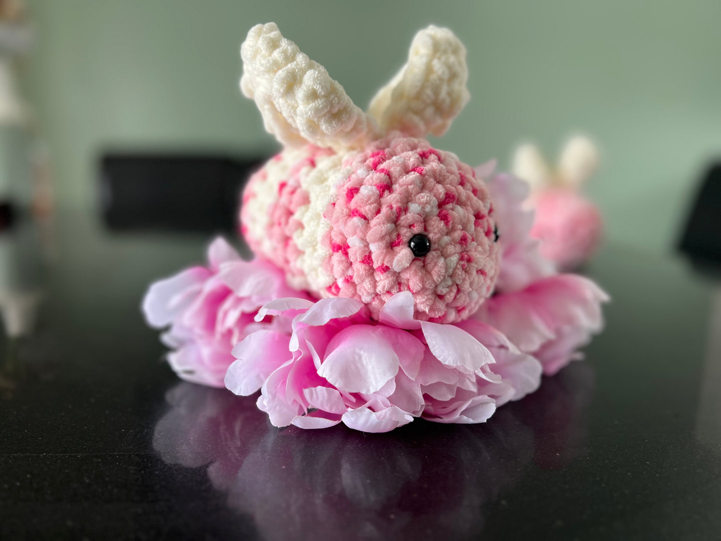 Handmade Pink Crochet Bee Plush Amigurumi