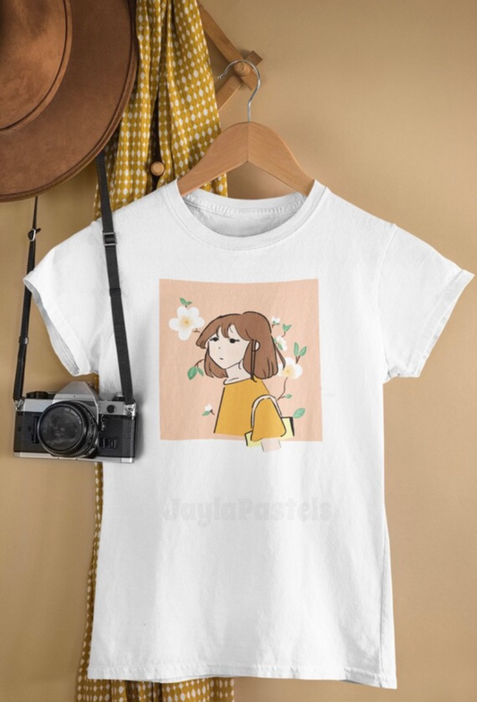 Cartoon Girl With Bag Shirt